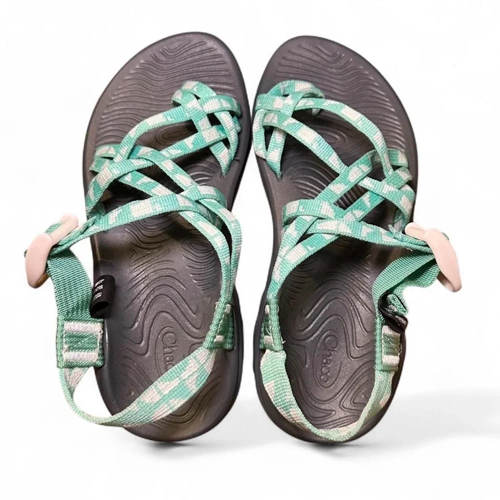Chaco Z/Cloud Style Sandals Women 6 Green Strap‎ Hiking Comfort Like New